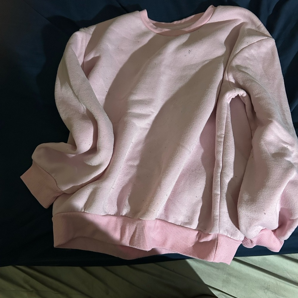 SHEIN Light Pink Casual Sweatshirt